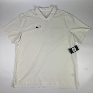 NWT Nike Dri Fit Collared Short Sleeve White Lightweight Polo Shirt Mens 2XL
